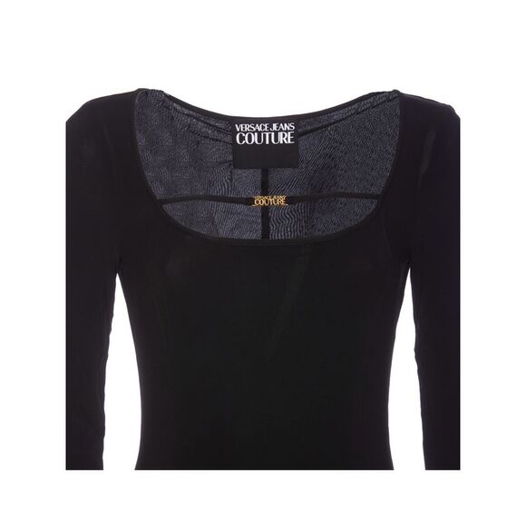 Versace Jeans Couture Women's Embroidered Logo Black Mini Dress - Picture 4 of 5